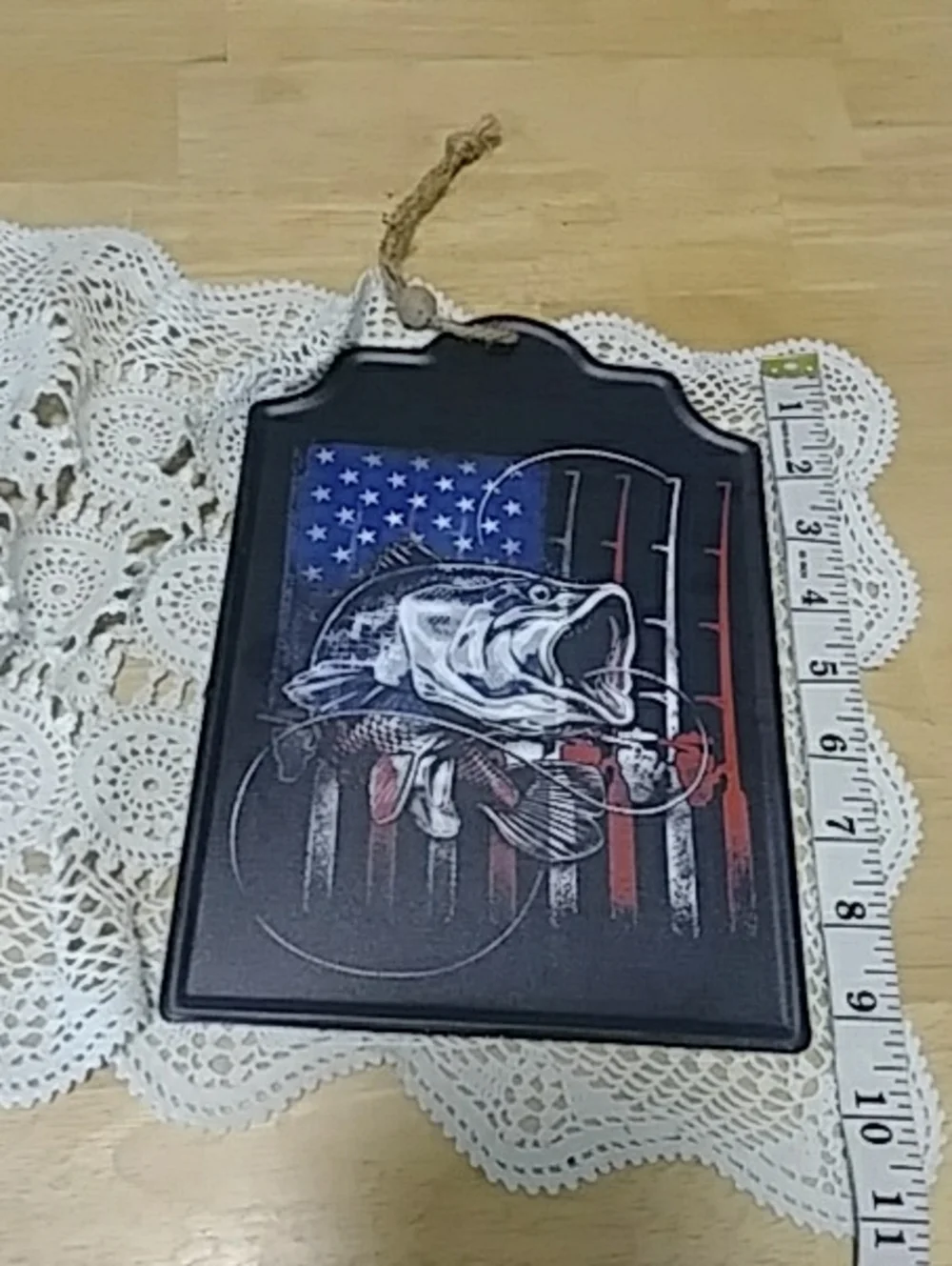 Man cave hunting and fishing  hanging plaques with twine hang